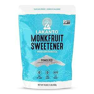 Lakanto Powdered Monk Fruit Sweetener with Erythritol - Powdered Sugar Substitute, Zero Calorie, Keto Diet Friendly, Zero Net Carbs, Baking, Extract, Sugar Replacement (Powdered - 1 lb)