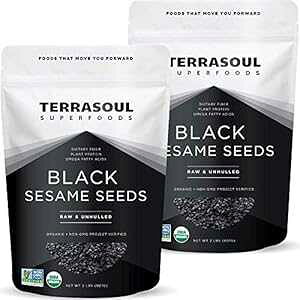 Terrasoul Superfoods I[KjbN܁A4 |h (2 pbN) -  kȂ {eXgς݁c Terrasoul Superfoods Organic Black Sesame Seeds, 4 Lbs (2 Pack) - Raw Unhulled Lab-Tested