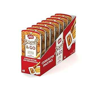 Lotus Biscoff & GOANbL[o^[ƃubhXeBbNXibNpbNA`qg݊ + r[KA1.6 IX (8 pbN) Lotus Biscoff & GO, Cookie Butter and Breadsticks Snack Pack, non GMO + Vegan, 1.6 Oz (