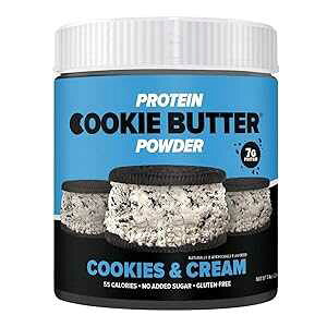 Whey Protein Cookie Butter Powder - Cookies & Cream Keto-Friendly, Low Carb, No Added Sugars, Gluten-Free Easy to Mix, Bake and Spread 7.9oz Flexible Dieting Lifestyle Whey Protein Cookie Butter Powder - Cookies & C