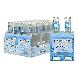 Fever-Tree Fever Tree Club Soda - Premium Quality Mixer - Refreshing Beverage for Cocktails & Mocktails. Naturally Sourced Ingredients, No Artificial Sweeteners or Colors - 200 ML Bottles - Pack of 24
