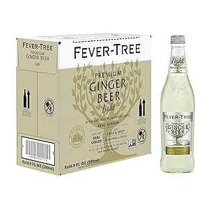 Fever-Tree ����₩���C�g�W���W���[�r�[���A�l�H�Ö����A�����A�ۑ����s�g�p�A16.9 �I���X 500 ml (8 �p�b�N) Fever-Tree Refreshingly Light Ginger Beer, No Artificial Sweeteners, Flavourings or Preservatives, 16.9 Ounce 