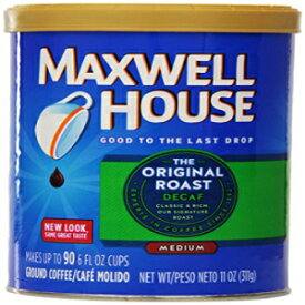 Maxwell House オリジナルブレンド デカフェグラウンドコーヒー、ミディアムロースト、11オンスキャニスター（6個パック） Maxwell House Original Blend Decaf Ground Coffee, Medium Roast, 11 Ounce Canister (Pack of 6)