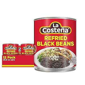 La Costena La Coste a Refried Black Beans, 28.9 Oz Can (Pack of 12)