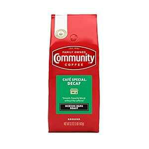 Community Coffee Cafe XyV fJtF OEh R[q[A~fBA _[N [XgA32 IX obO (1 pbN) Community Coffee Caf Special Decaf Ground Coffee, Medium Dark Roast, 32 Ounce Bag (Pack of 1)