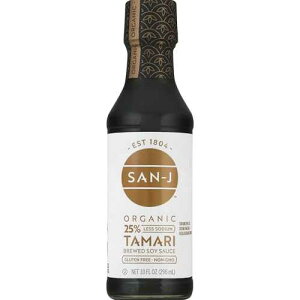 San-J �L�@���܂�ݖ��A�����A10�t�ʃI���X San-J Organic Tamari Soy Sauce, Reduced Sodium, 10 Fl Oz