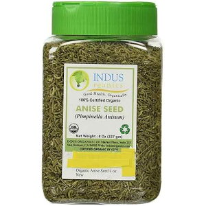 Indus Organics �C���f�B�A�� �A�j�X��q�A8 �I���X�̕r�A�v���~�A���i���A�����x�A�V�N�ȃp�b�N Indus Organics Indian Anise Seeds, 8 Oz Jar, Premium Quality, High Purity, Freshly Packed