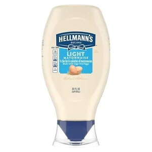 Hellmann's Light Mayonnaise Light Mayo Squeeze Bottle For a Creamy Condiment for Sandwiches and Simple Meals Made With 100% Cage-Free Eggs 20 oz