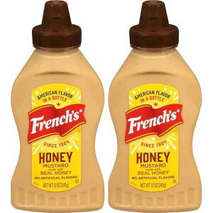 French's�A�{���̖I�����g�p�����n�j�[�}�X�^�[�h�A12�I���X�̃{�g���i2�p�b�N�j French's, Honey Mustard Made with Real Honey, 12oz Bottle (Pack of 2)