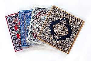 �R�[�X�^�[ 4���Z�b�g �I���G���^���J�[�y�b�g�D�� �f�U�C���R���N�V����(�R���N�o�b�N) Eunoia Collections Coasters - Set of 4 - Oriental Carpet Woven Fabric - Design Collection (Cork Back)