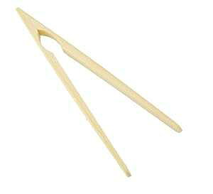 BambooMN 7.5 Natural Bamboo Straight Arm Reusable Tongs - Toast Tongs - 3pcs