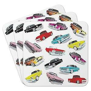 Epic Products Cars �R�[�X�^�[ (25 �Z�b�g)�A�}���`�J���[ Epic Products Cars Coasters (Set of 25), Multicolor