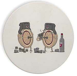 Z~bN Xg[ R[X^[ R[X^[ 4 Zbg - uVA [bgv fB Ib^[ ʔ[A Hat Shark Ceramic Stone Coaster Coasters Set of Four -"Russian Roulette" Randy Otter Funny Humo