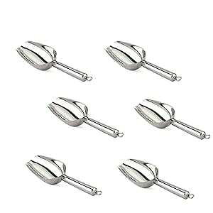 TeamFar Mini Ice Scoop, 3 oz Small Scoopers for Freezer Ice Cubes- 6PCS