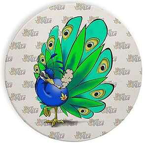 セラミック ストーン コースター コースター 4 枚セット - ポット スモーキング 仲間 面白い かわいい カラフル ピーコック ジョイント Hat Shark Ceramic Stone Coaster Coasters Set of Four - Pot Smoking Pals Fu