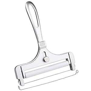 Poualss �X�e�����X�|���C���[�`�[�Y�X���C�T�[�A�������߉\�ȃ`�[�Y�J�b�^�[�A�\�t�g�A�Z�~�n�[�h�`�[�Y�p�L�b�`�������c�[�� Poualss Stainless Steel Wire Cheese Slicer, Adjustable Thickness Cheese Cutter 