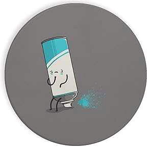 Hat Shark Ceramic Stone Coaster Coasters Set of Four - Aerosoiled Funny Aerosol Can Spraying Out Back End Randy Otter