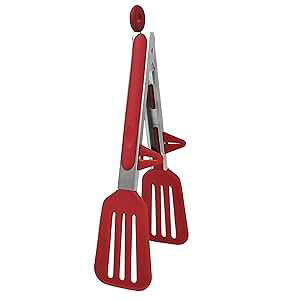 uxcell Kitchen Tongs for Cooking Silicone Stainless Steel Tongs with Stands Toaster Serving BBQ Non-stick Locking Tongs 9