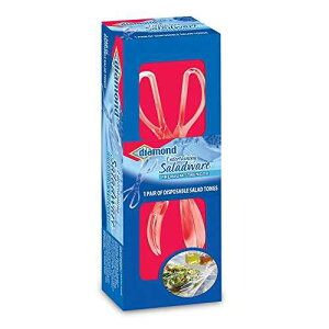 _Ch ĝăT_gO NA 4142620200 Diamond 4142620200 Disposable Salad Tongs, Clear