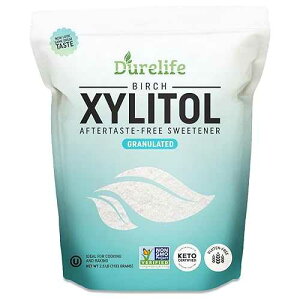 DureLife XYLITOL Sugar Substitute 2.5 LB (40 OZ) Made From 100 % Pure Birch Xylitol NON GMO - Gluten Free - Kosher, Natural sugar alternative, DureLife XYLITOL Sugar Substitute 2.5 LB (40 OZ) Made From 100 % Pu