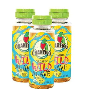 Chantico Agave Sweetener (Wild Agave, 3 Pack of 11.75oz Bottles) Organic Natural Sugar Substitute with a Premium Food Taste - Stevia Alternative and Honey Replacement