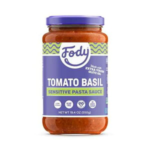 Fody Foods Tomato Basil Pasta Sauce, 19.4 Oz, Garlic and Onion Free, Low FODMAP Certified, Gut & IBS Friendly, Vegan, Non-GMO, Gluten Free, Kosher Fody Foods Tomato Basil Pasta Sauce, 19.4 Oz, Garlic and Onion
