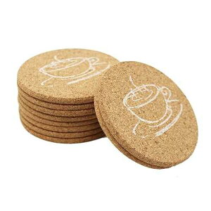 �f�X�N�p�R�[�q�[�R�[�X�^�[�A10���Z�b�g�A�I�t�B�X�A����A�R�e�[�W�̃h�����N�p�B Coffee coaster for desk, Set of 10, for Drinks in Office, Home, or Cottage.