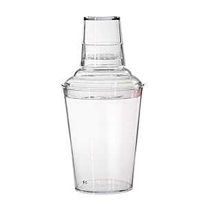 GET G.E.T. SH-175-1-CL-EC 17.5 Ounces. 3 Piece Shaker Set for Cocktails or Martinis, Clear, Break Resistant Plastic, (Pack of 4)