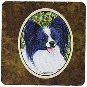 Caroline's Treasures Papillon Foam Coasters (Set of 4), 3.5" H x 3.5" W, Multicolor