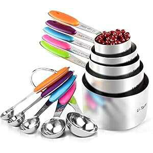 U-Taste vʃJbvƃXv[ 10 Zbg 18/8 XeXX`[ U-Taste 10 Piece Measuring Cups and Spoons Set in 18/8 Stainless Steel