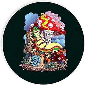 Z~bN Xg[ R[X^[ R[X^[ 4 Zbg - X[LOL^s[ ybg J^c & LmRt Hat Shark Ceramic Stone Coaster Coasters Set of Four - Smoking Caterpillar w/Pet Snail & Mushroom