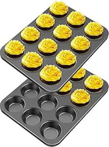CHEFMADE 12Jbv}tBpZbg 2pbN ϔMM mXeBbNJbvP[Lx[LOp ϋvYf|p }tB^ P[LpWx[LO[h CHEFMADE 12 Cups Muffin Pan Set, 2 Pack