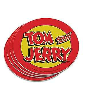 gƃWF[S mxeBR[X^[Zbg GRAPHICS & MORE Tom and Jerry Logo Novelty Coaster Set