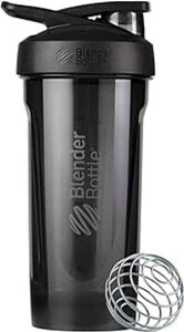BlenderBottle Strada Shaker Cup Perfect for Protein Shakes and Pre Workout, 28-Ounce, Black