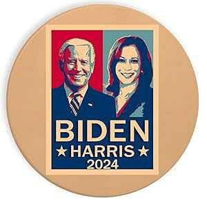 Hat Shark Ceramic Stone Coaster Coasters Set of Four - United States USA President Presidential Election Voting 2024 Party White House Candidates (Biden Harris)