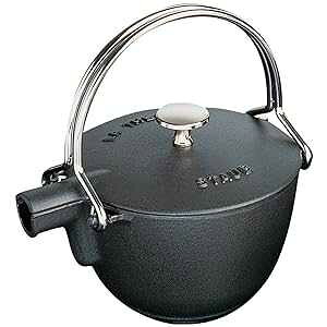 Staub Cast Iron 1-qt Round Tea Kettle - Matte Black, Made in France