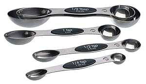 Progressive International Prepworks Magnetic Measuring Spoons, Set of 5,Black