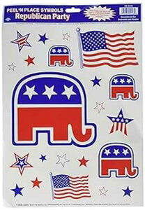 ���a�}�s�[���A���h�v���C�X �p�[�e�B�[ �A�N�Z�T���[ (1 ��) (22/Sh) Beistle Republican Peel 'N Place Party Accessory (1 count) (22/Sh)