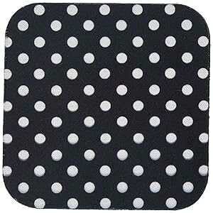 3dRose Janna Salak Designs ���Ɣ��̐��ʃv�����g �R�[�X�^�[�A�\�t�g�A4 �Z�b�g 3dRose Janna Salak Designs Black and White Polka Dot Print Coaster, Soft, Set of 4