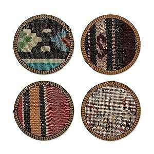 LR[X^[A{̃LR[X^[4ZbgAgRŎAiƐF/p^[̑gݍ킹I Ararat Springs Kilim Coasters, Set of 4 Authentic Kilim Coasters, Handmade in Turkey and Handselected f