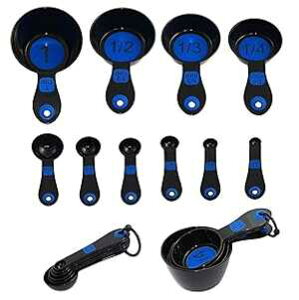 VFtNtg Xv[EvʃJbv 10{Zbg (ubN&u[) zCg 42018-1 Chef Craft 42018-1 Set of 10 Piece Spoons and Measuring Cups (Black & Blue), White