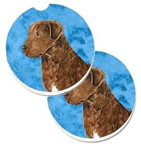 Caroline's Treasures SS4807-BUCARC Blue Chesapeake Bay Retriever Set of 2 Cup Holder Car Coasters Absorbent Sandstone Coasters for Car Cup Holders Gifts for Men or Women, Large, Multicolor