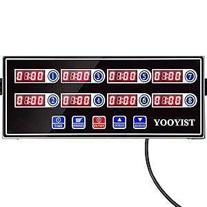 YOOYIST Commercial 8 Channel Kitchen Timer Digital Restaurant Timers Professional Loud Alarm Cooking Reminder for Food Truck Fryer Bakery Pizza Coffee Heavy Duty