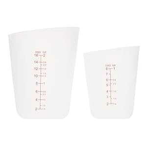 Korlin Good Grips Squeeze and Pour Silicone Measuring Cup Set - 1 and 2 Cup Capacity