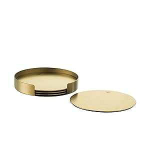 Orrefors Peak pbh芊~߃R[X^[A4 ZbgAS[h Orrefors Peak Padded Non Slip Coasters, Set of 4, Gold