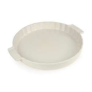Peugeot - Appolia Tart Pan - Ceramic Pie Dish with Handles - Ecru, 11.75 x 1.5 inches