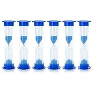 I-MART 6 vX`bN 1ԃTh^C}[ v v v u[ I-MART 6 Pcs Plastic 1 Minute Sand Timer Sandglass Hourglass Sand Clock, Blue