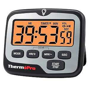 ThermoPro TM01 Kitchen Timers for Cooking with Count Up Countdown Timer, Digital Timer for Kids Students with Touch Backlight, Study Timers for Classroom Teacher Supplies