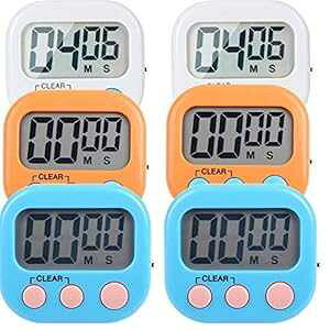 6pbN^fW^Lb`^C}[CobNуI/ItXCb`AbJEgAbvJEg_E(}`J[) LinkDm 6 Pack Small Digital Kitchen Timer Magnetic Back and ON/Off Switch,Minute
