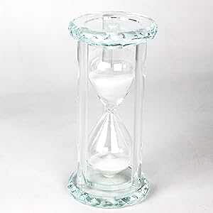 Lonovel 60 Minutes Hourglass Timer,Crystal Sand Timer Diamond Carving Surface,Hourglass for Kitchen Office Desk Coffee Table Book Shelf Cabinet Home Decor Birthday Gift Box Package,2 Color(Pure White)